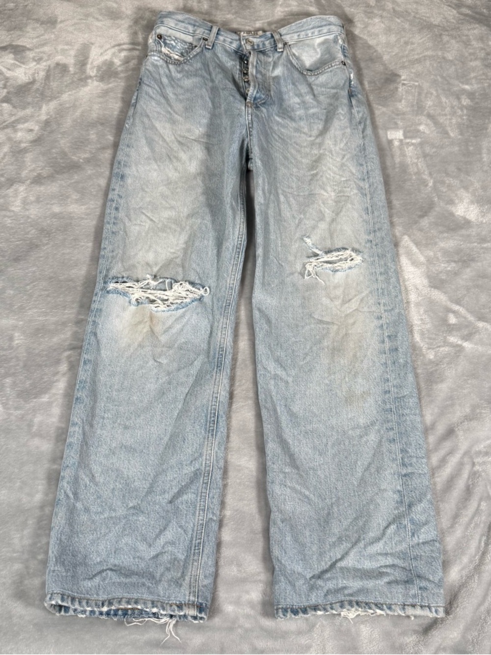 Agolde 90s Jeans Womens 28x28 (Estimated) Straight Fit High Rise Distressed
